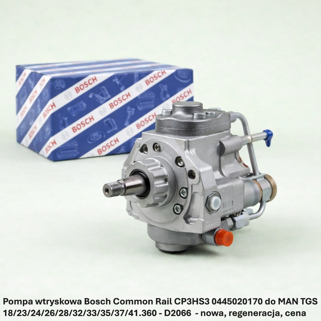 Pompa wtryskowa Bosch Common Rail CP3HS3 0445020170 do MAN TGS 18/23/24/26/28/32/33/35/37/41.360 - D2066- nowa, regeneracja, cena