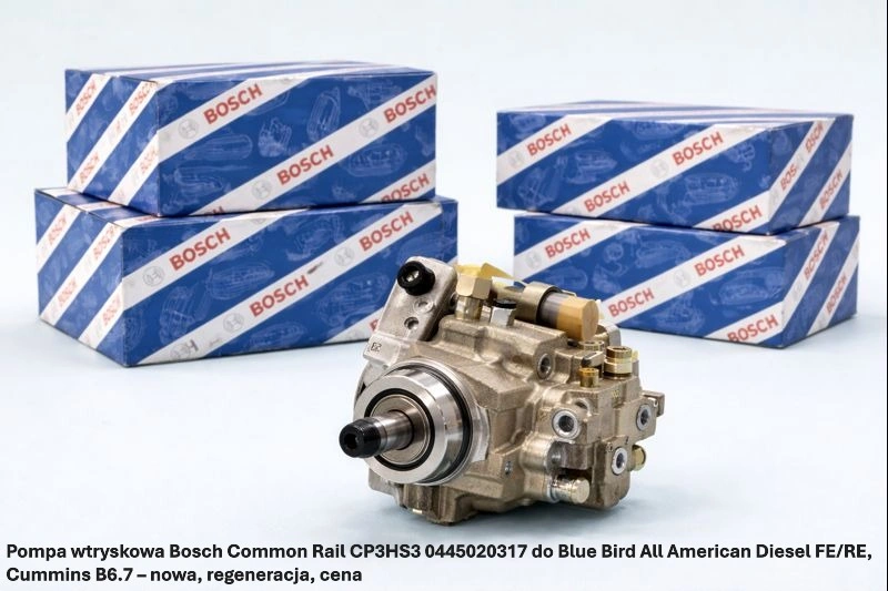 Pompa wtryskowa Bosch Common Rail CP3HS3 0445020317 do Blue Bird All American Diesel FE/RE - Cummins B6.7 – nowa, regeneracja, cena