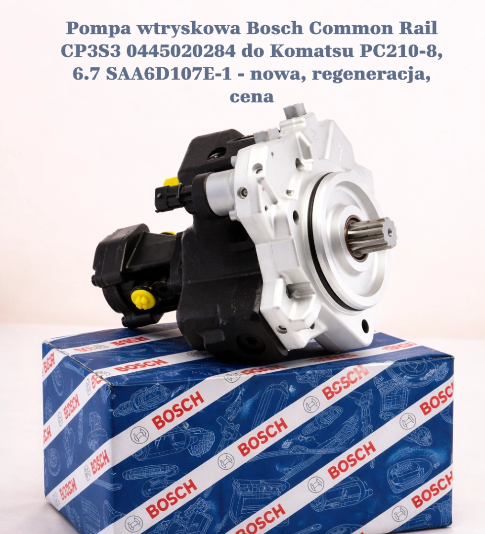 Pompa wtryskowa Bosch Common Rail CP3S3 0445020284 do Komatsu PC210-8, 6.7 SAA6D107E-1 - nowa, regeneracja, cena