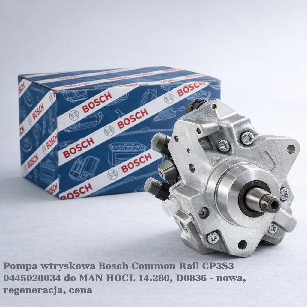 Pompa wtryskowa Bosch Common Rail CP3S3 0445020034 do MAN HOCL 14.280, D0836 Pompa wtryskowa Bosch Common Rail CP3S3 0445020034 do MAN HOCL 14.280, D0836 - nowa, regeneracja, cena