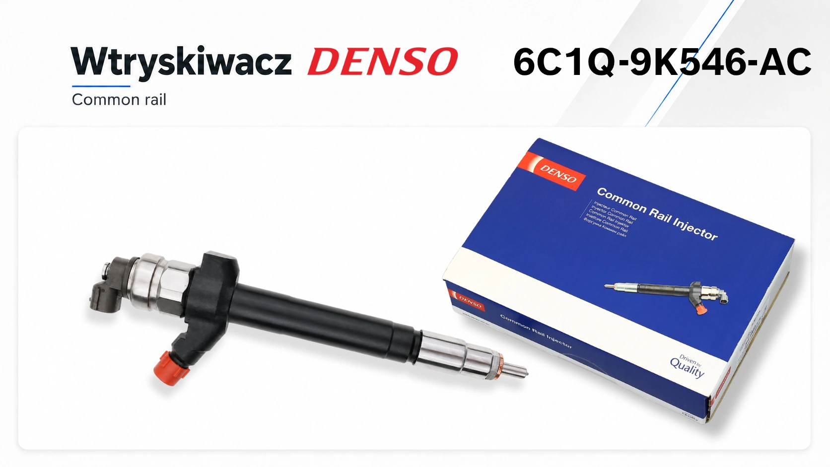 Wtryskiwacz Denso dostępny jako nowy, regenerowany lub w systemie naprawy własnej części.