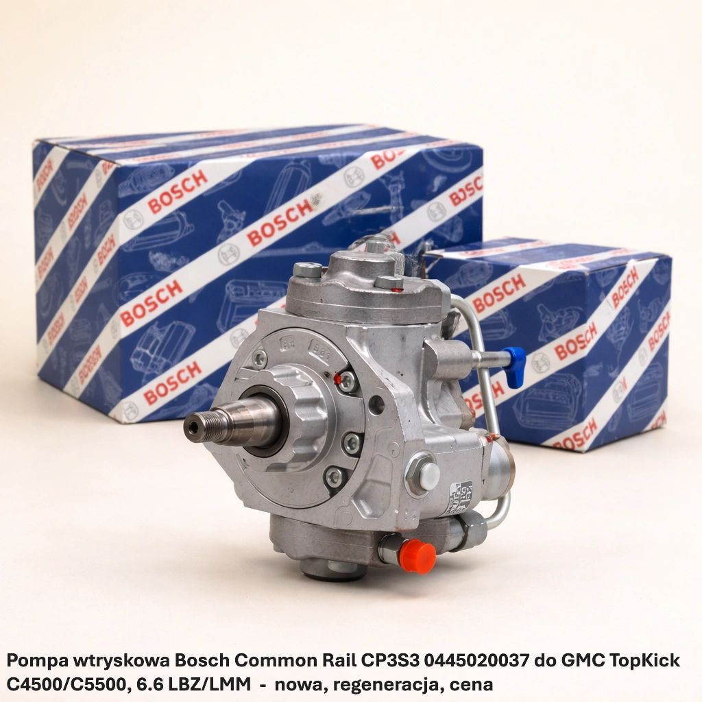 Pompa wtryskowa Bosch Common Rail CP3S3 0445020037 do GMC TopKick C4500/C5500, 6.6 LBZ/LMM-nowa, regeneracja, cena Pompa wtryskowa Bosch Common Rail CP3S3 0445020037 do GMC TopKick C4500/C5500, 6.6 LBZ/LMM-nowa, regeneracja, cena