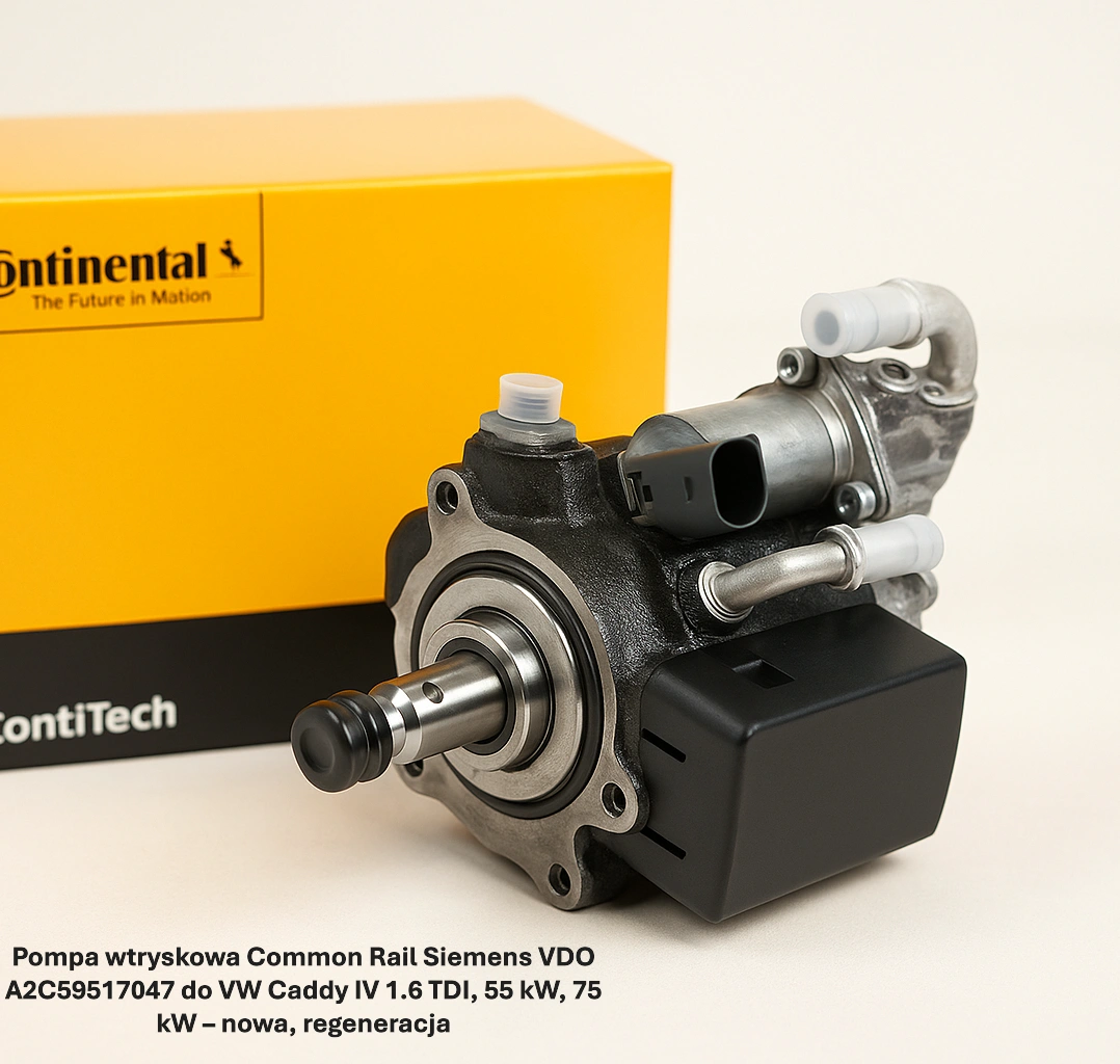 Pompa wtryskowa Common Rail Siemens VDO A2C59517047 do VW Caddy IV 1.6 TDI, 55 kW, 75 kW – nowa, regeneracja 