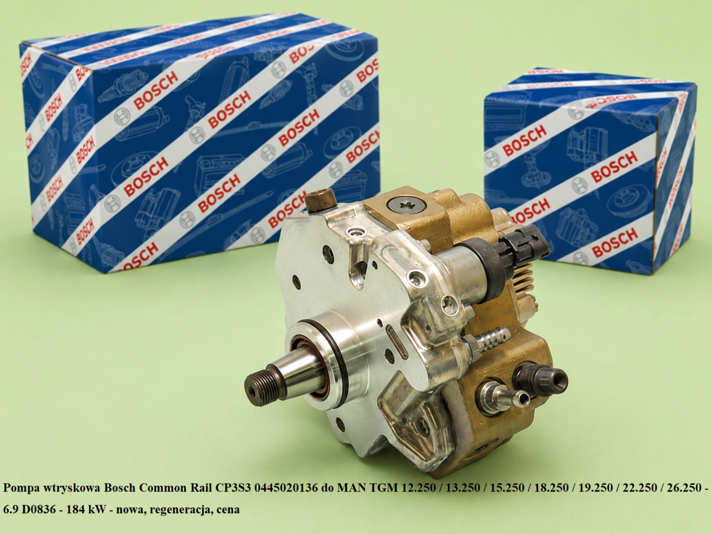 Pompa wtryskowa Bosch Common Rail CP3S3 0445020136 do MAN TGM 12.250 / 13.250 / 15.250 / 18.250 / 19.250 / 22.250 / 26.250 - 6.9 D0836 - 184 kW - nowa, regeneracja, cena