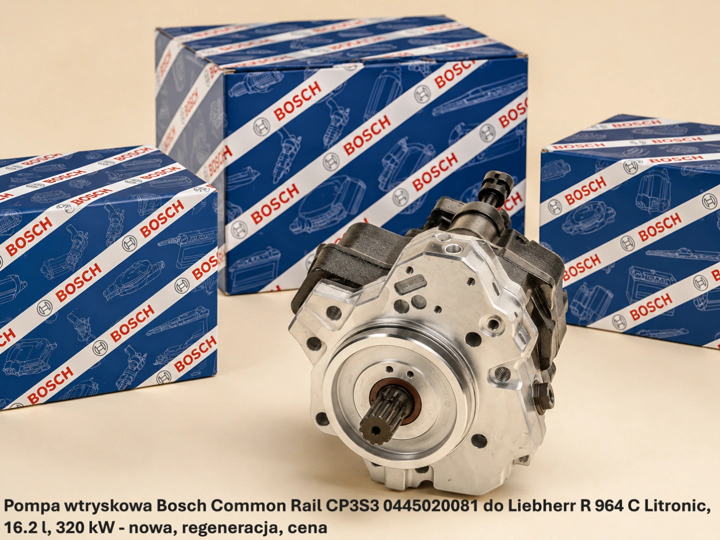 Pompa wtryskowa Bosch Common Rail CP3S3 0445020081 do Liebherr R 964 C Litronic, 16.2 l, 320 kW - nowa, regeneracja, cena