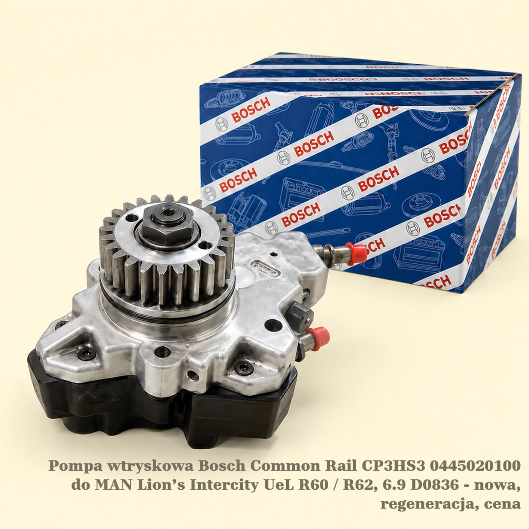 Pompa wtryskowa Bosch Common Rail CP3HS3 0445020100 do MAN Lion’s Intercity UeL R60 / R62, 6.9 D0836 - nowa, regeneracja, cena