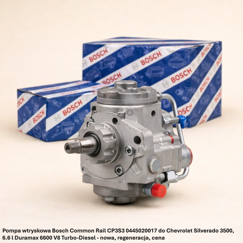 Pompa wtryskowa Bosch Common Rail CP3S3 0445020017 do Chevrolet Silverado 3500, 6.6 l Duramax 6600 V8 Turbo-Diesel - nowa, regeneracja, cena