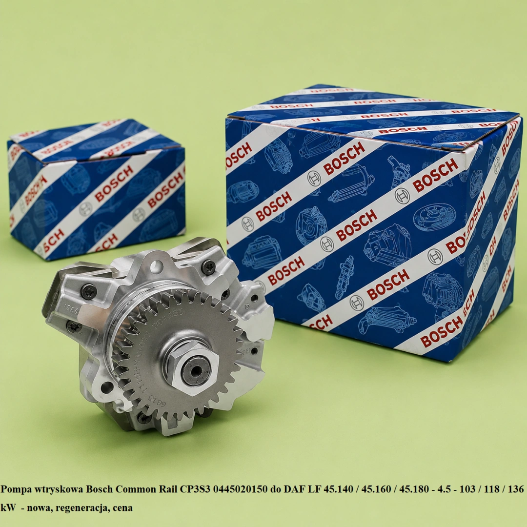 Pompa wtryskowa Bosch Common Rail CP3S3 0445020150 do DAF LF 45.140 / 45.160 / 45.180 - 4.5 - 103 / 118 / 136 kW- nowa, regeneracja, cena