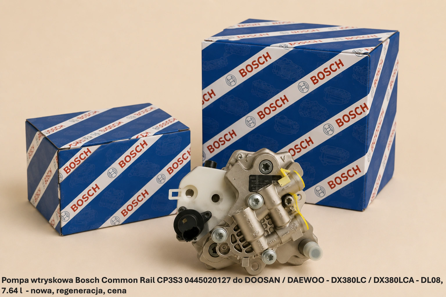 Pompa wtryskowa Bosch Common Rail CP3S3 0445020127 do DOOSAN / DAEWOO - DX380LC / DX380LCA - DL08, 7.64 l- nowa, regeneracja, cena