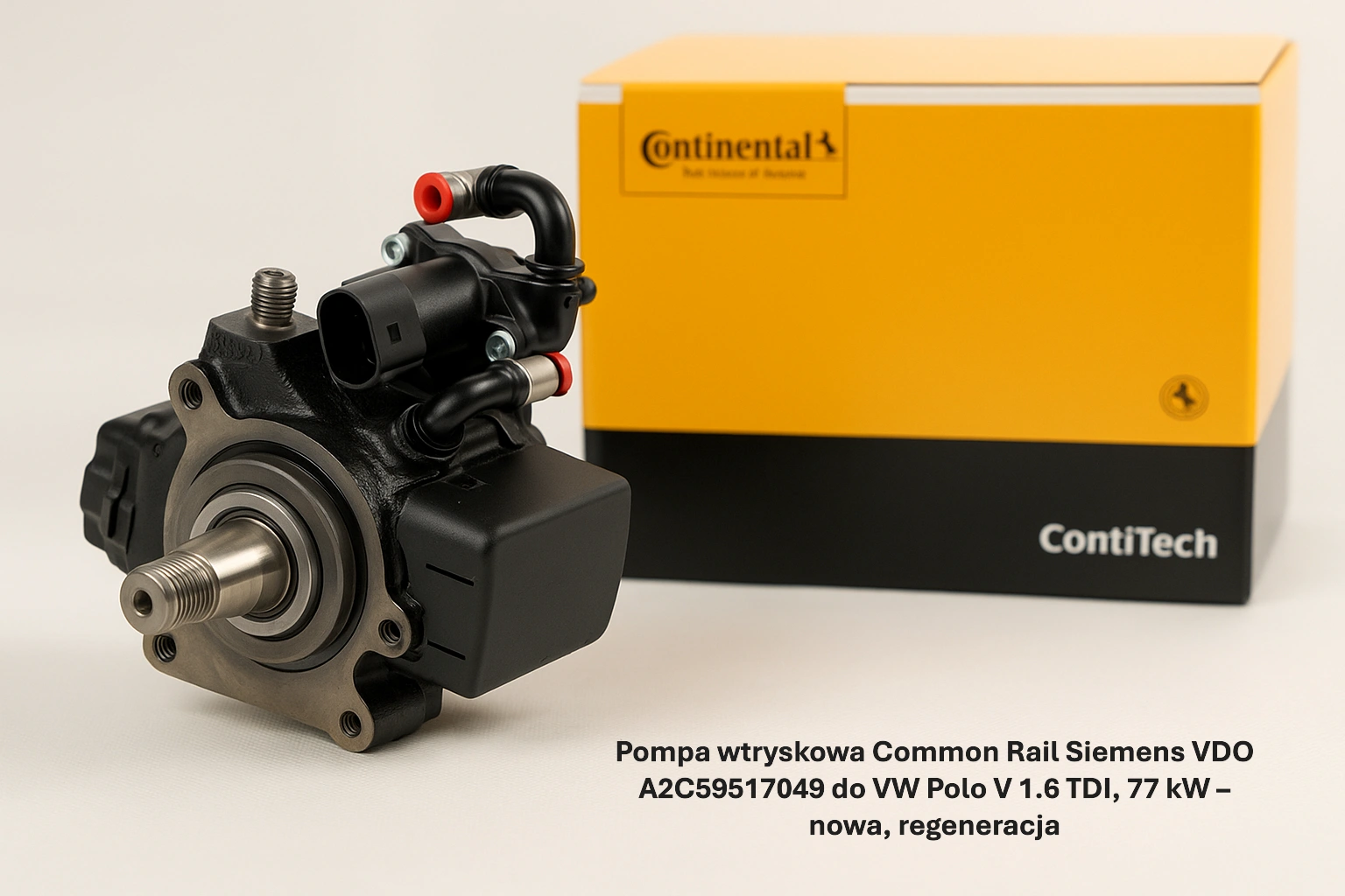 Pompa wtryskowa Common Rail Siemens VDO A2C59517049 do VW Polo V 1.6 TDI, 77 kW – nowa, regeneracja