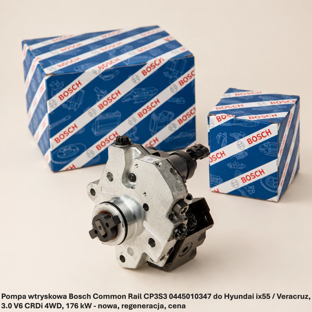 Pompa wtryskowa Bosch Common Rail CP3S3 0445010347 do Hyundai ix55 / Veracruz, 3.0 V6 CRDi 4WD, 176 kW - nowa, regeneracja, cena