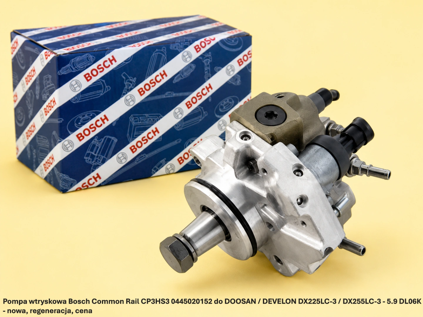 Pompa wtryskowa Bosch Common Rail CP3HS3 0445020152 do DOOSAN / DEVELON DX225LC-3 / DX255LC-3 - 5.9 DL06K Pompa wtryskowa Bosch Common Rail CP3HS3 0445020152 do DOOSAN / DEVELON DX225LC-3 / DX255LC-3 - 5.9 DL06K - nowa, regeneracja, cena