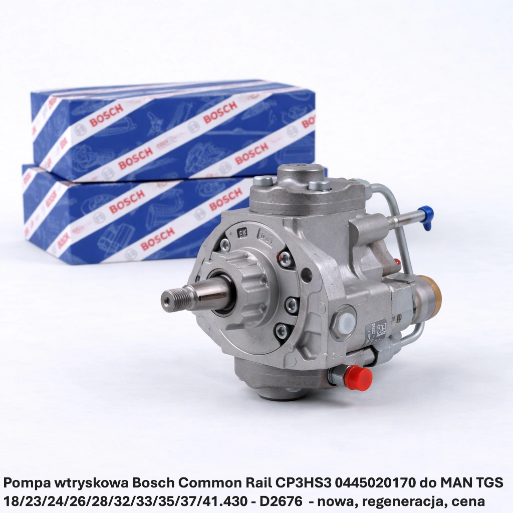 Pompa wtryskowa Bosch Common Rail CP3HS3 0445020170 do MAN TGS 18/23/24/26/28/32/33/35/37/41.430 - D2676- nowa, regeneracja, cena