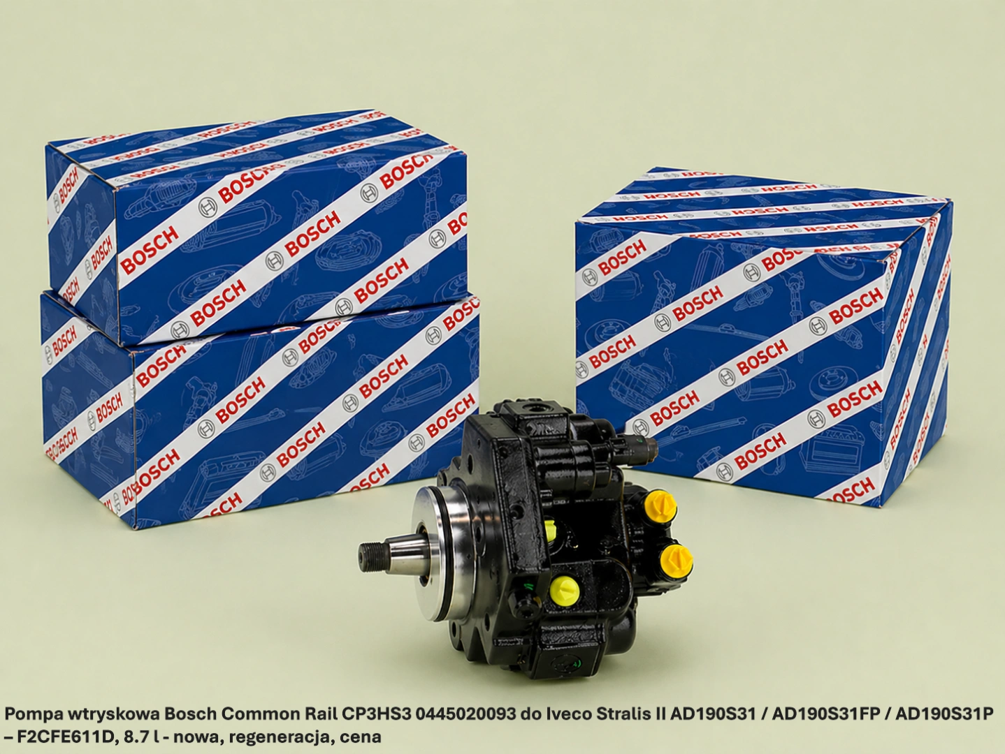 Pompa wtryskowa Bosch Common Rail CP3HS3 0445020093 do Iveco Stralis II AD190S31 / AD190S31FP / AD190S31P – F2CFE611D, 8.7 l - nowa, regeneracja, cena