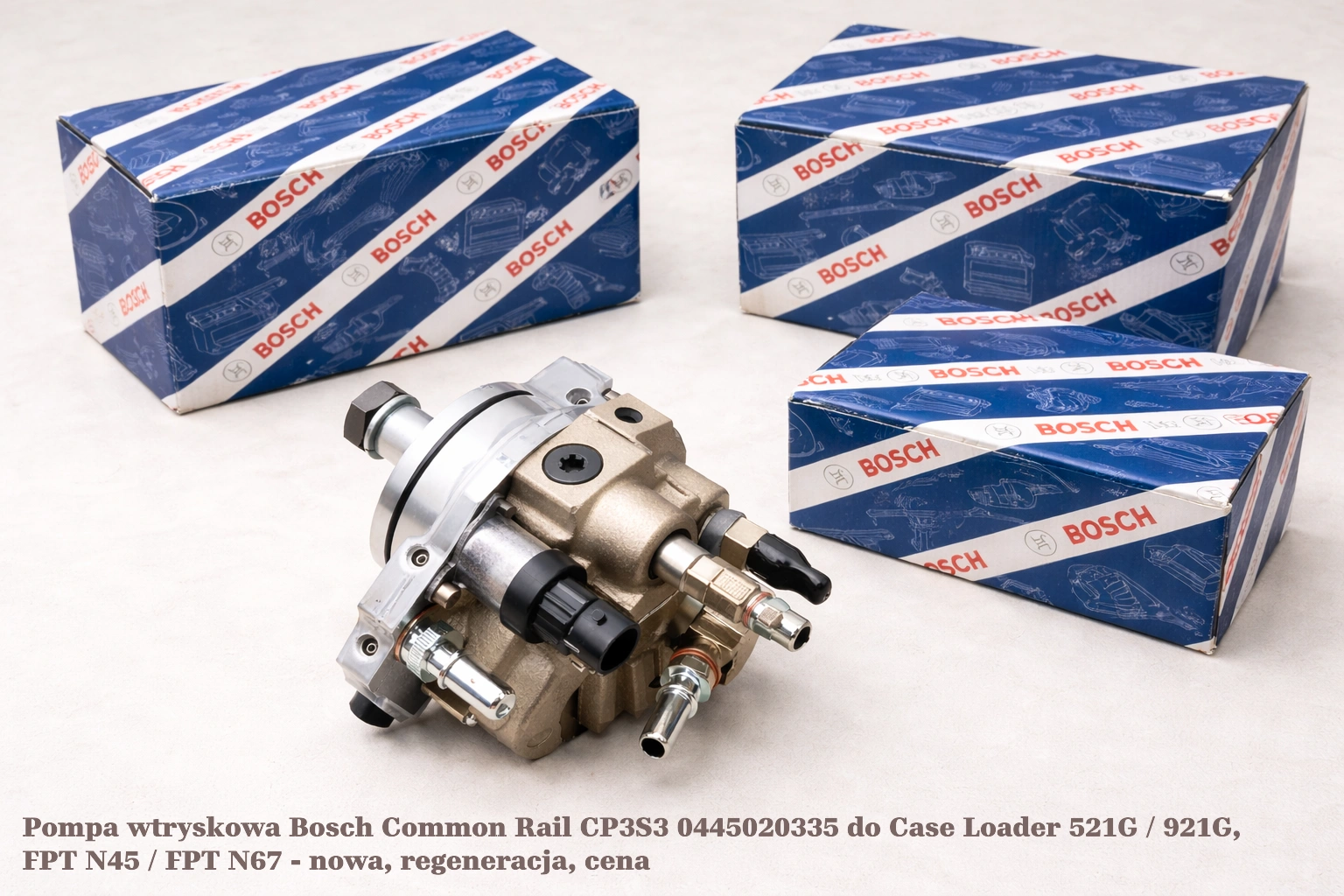 Pompa wtryskowa Bosch Common Rail CP3S3 0445020335 do Case Loader 521G / 921G, FPT N45 / FPT N67 - nowa, regeneracja, cena