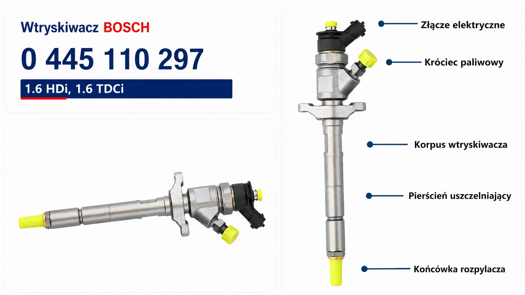 Oznaczenie wtryskiwacza Bosch 0445110297