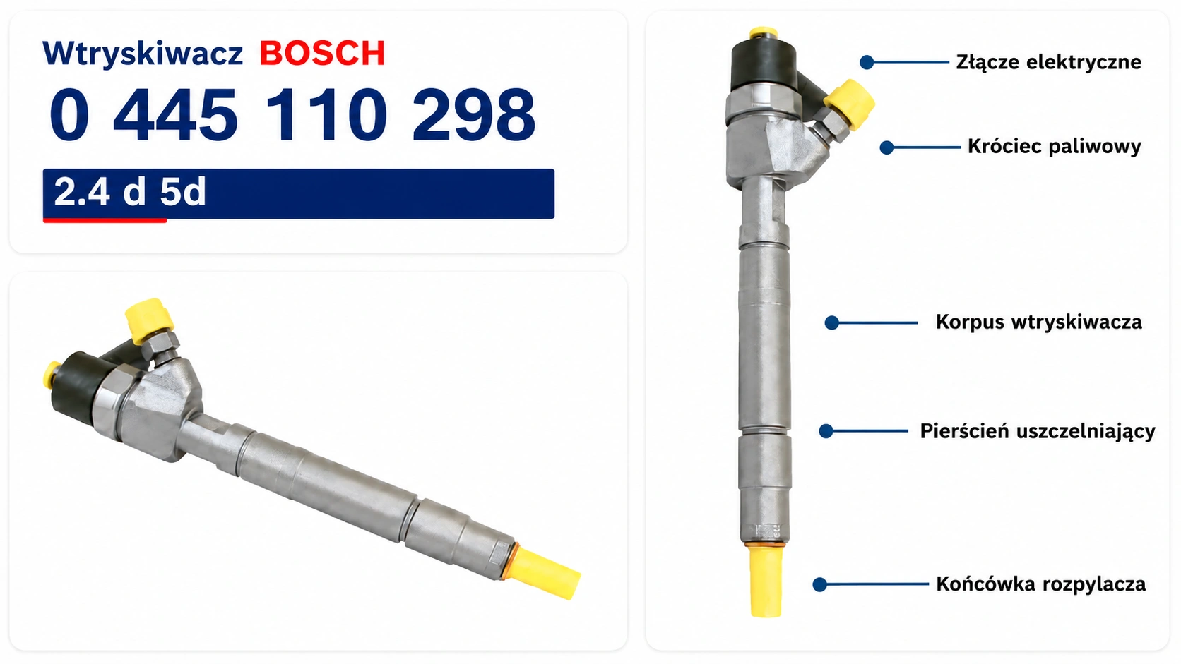Bosch 0445110298 numer OE Volvo 30777526 Oznaczenie wtryskiwacza Bosch 0445110298