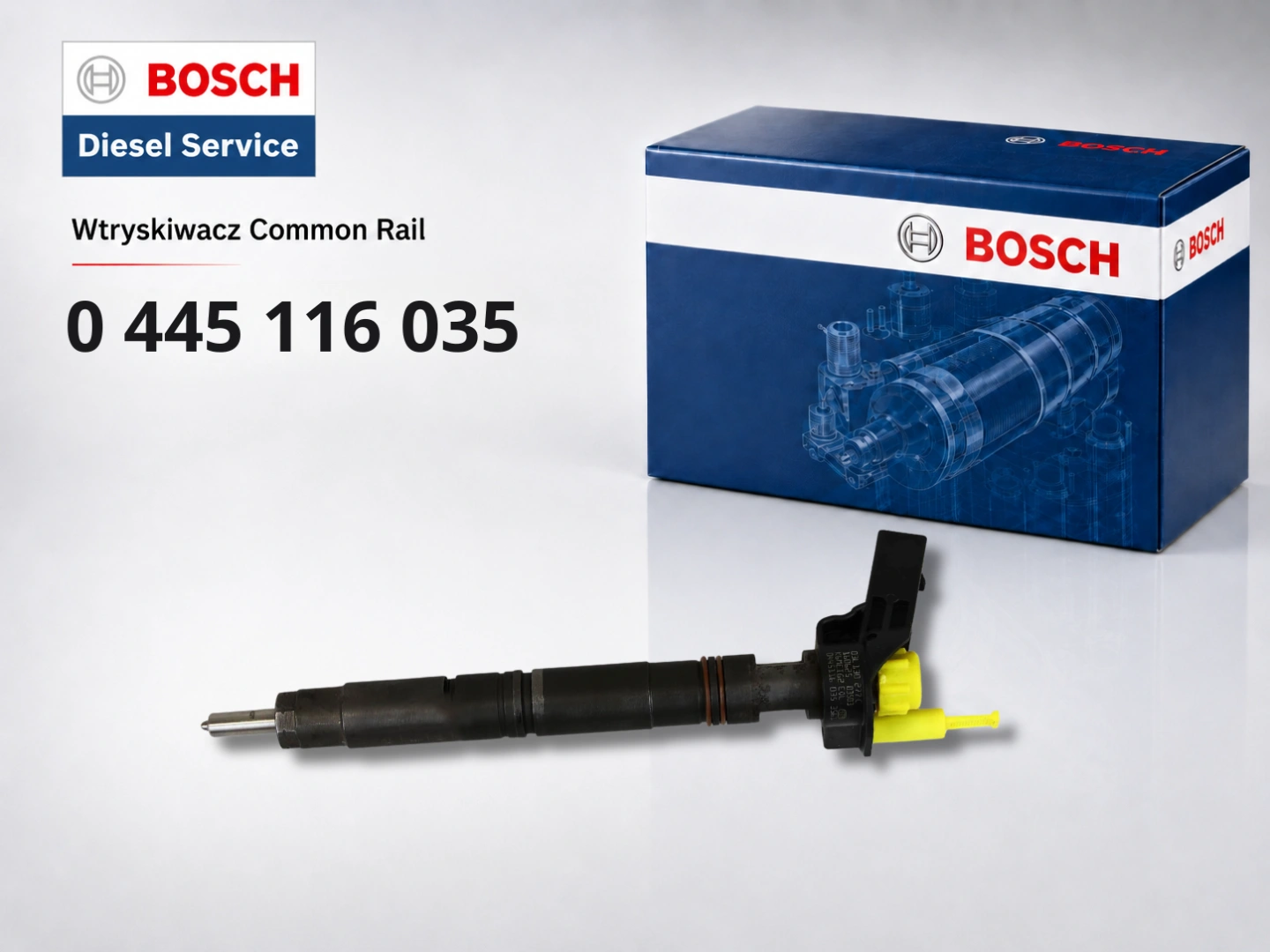 Nowy lub zregenerowany wtryskiwacz Bosch 0445116035 Wtryskiwacz Bosch 0445116035 jako nowy lub zregenerowany wariant