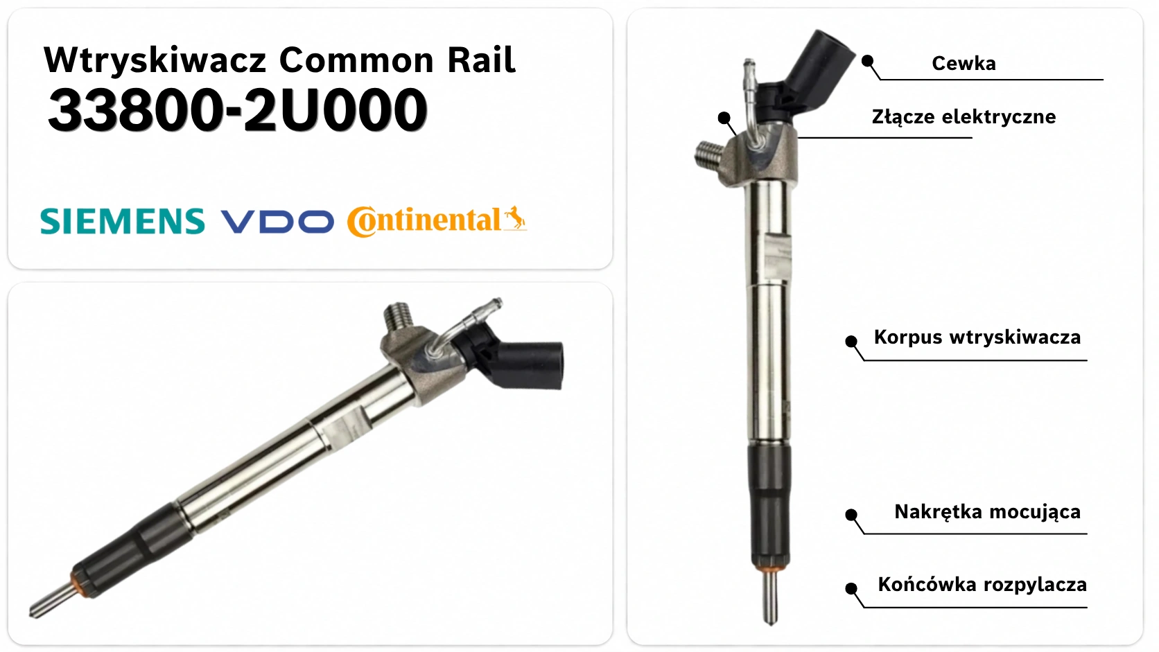 Elementy budowy wtryskiwacza Continental 33800-2U000