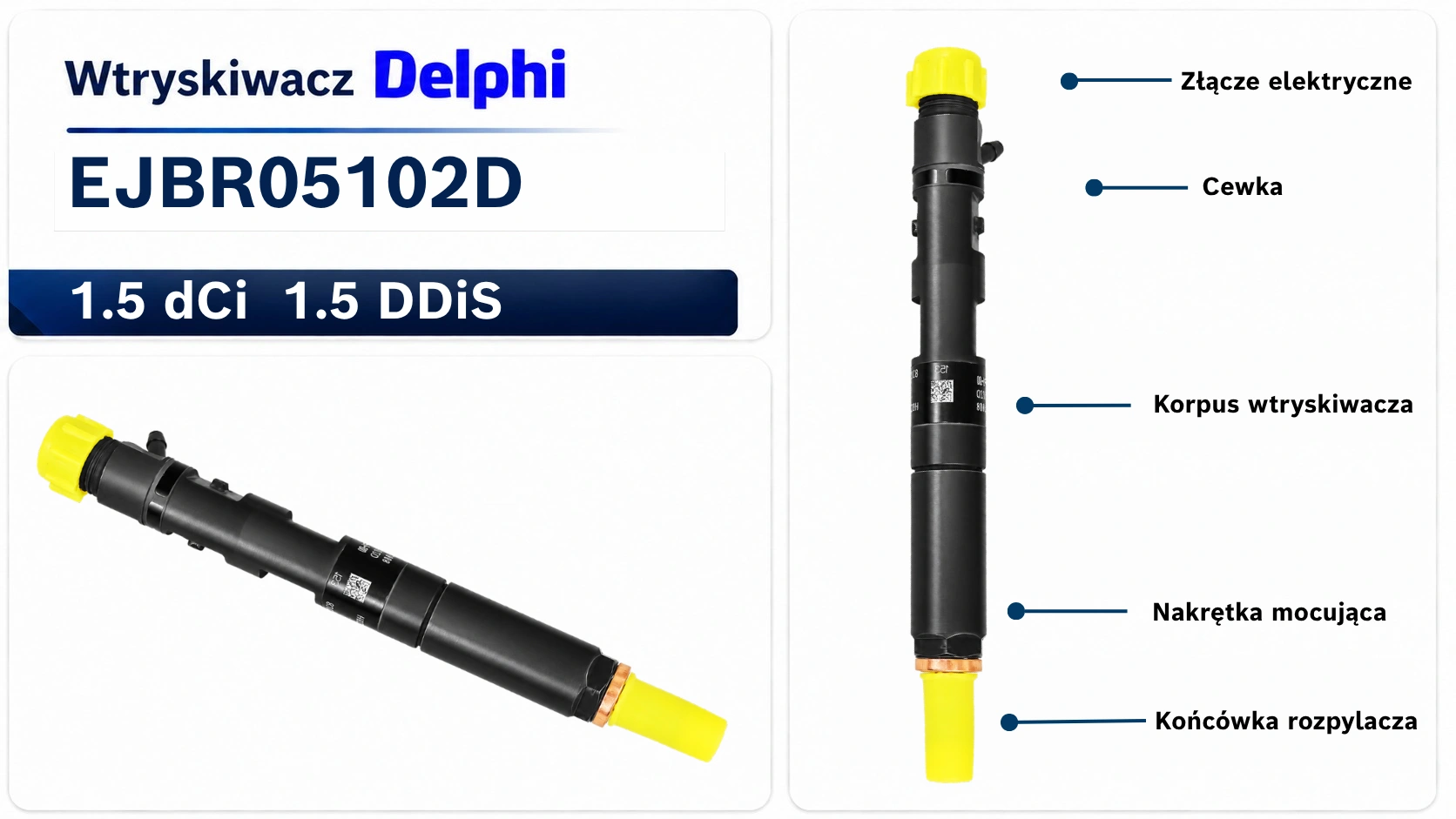 Oznaczenie Delphi EJBR05102D i 28232251 Numer EJBR05102D na wtryskiwaczu Delphi