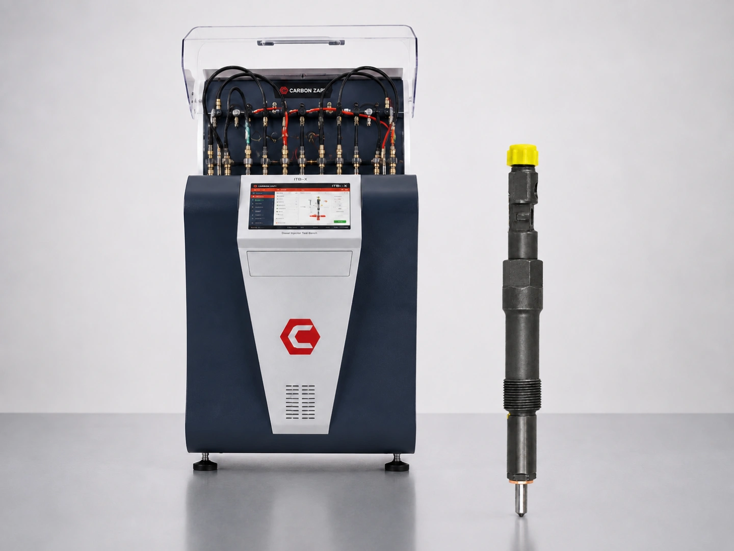 Diagnostyka EJDR00501Z na Carbon Zapp Wtryskiwacz Delphi obok stanowiska Carbon Zapp