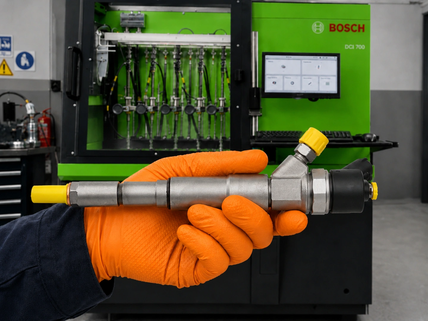 Test wtryskiwaczy Bosch Common Rail w Bosch Diesel Service Stanowisko probiercze Bosch do diagnostyki wtryskiwaczy