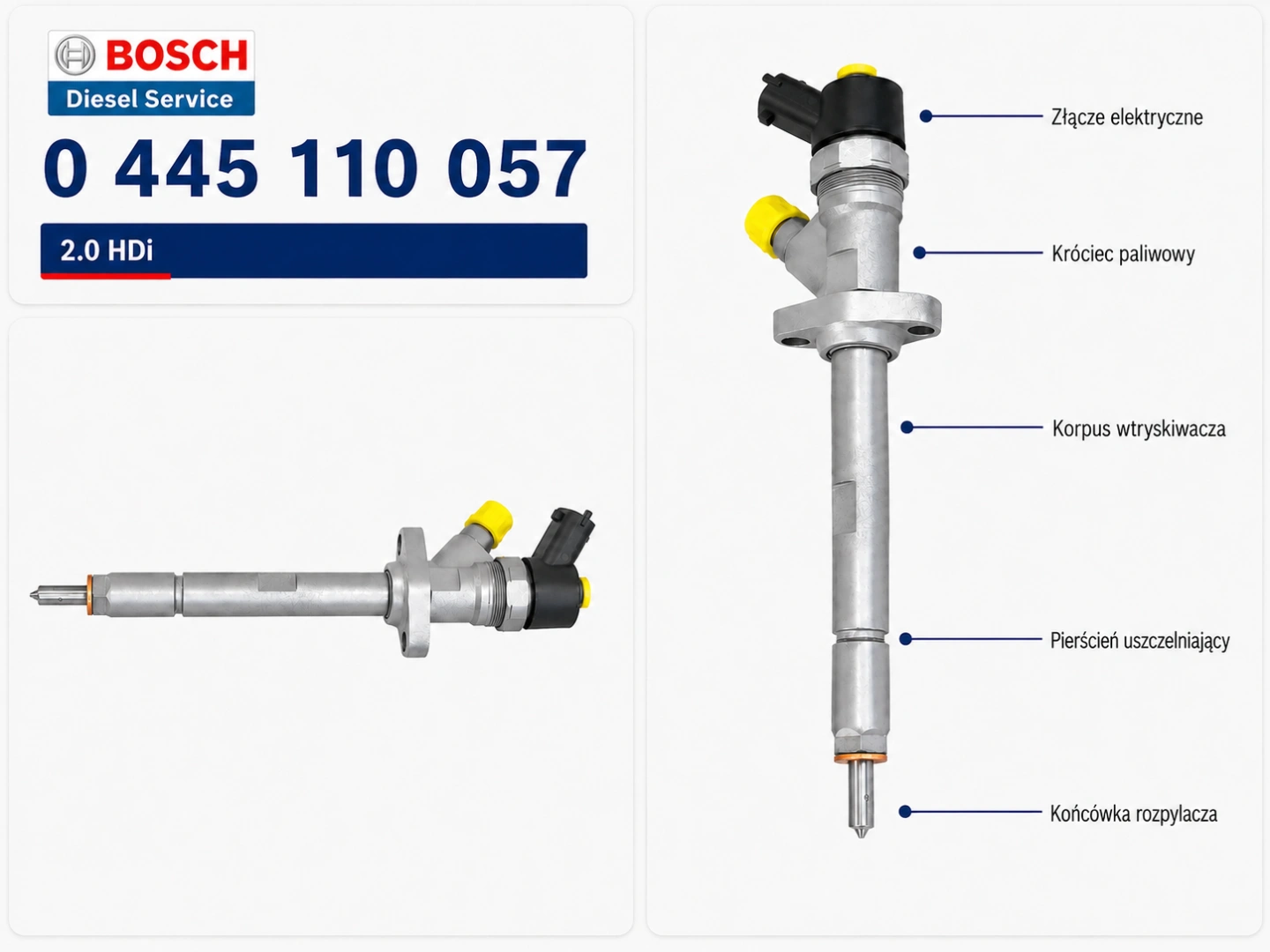 Numer Bosch 0 445 110 057 na wtryskiwaczu Common Rail