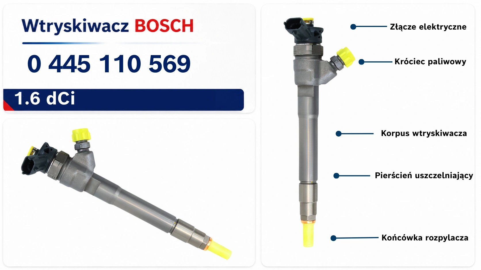 Oznaczenie Bosch 0 445 110 569 na wtryskiwaczu Numer 0 445 110 569 na wtryskiwaczu Bosch