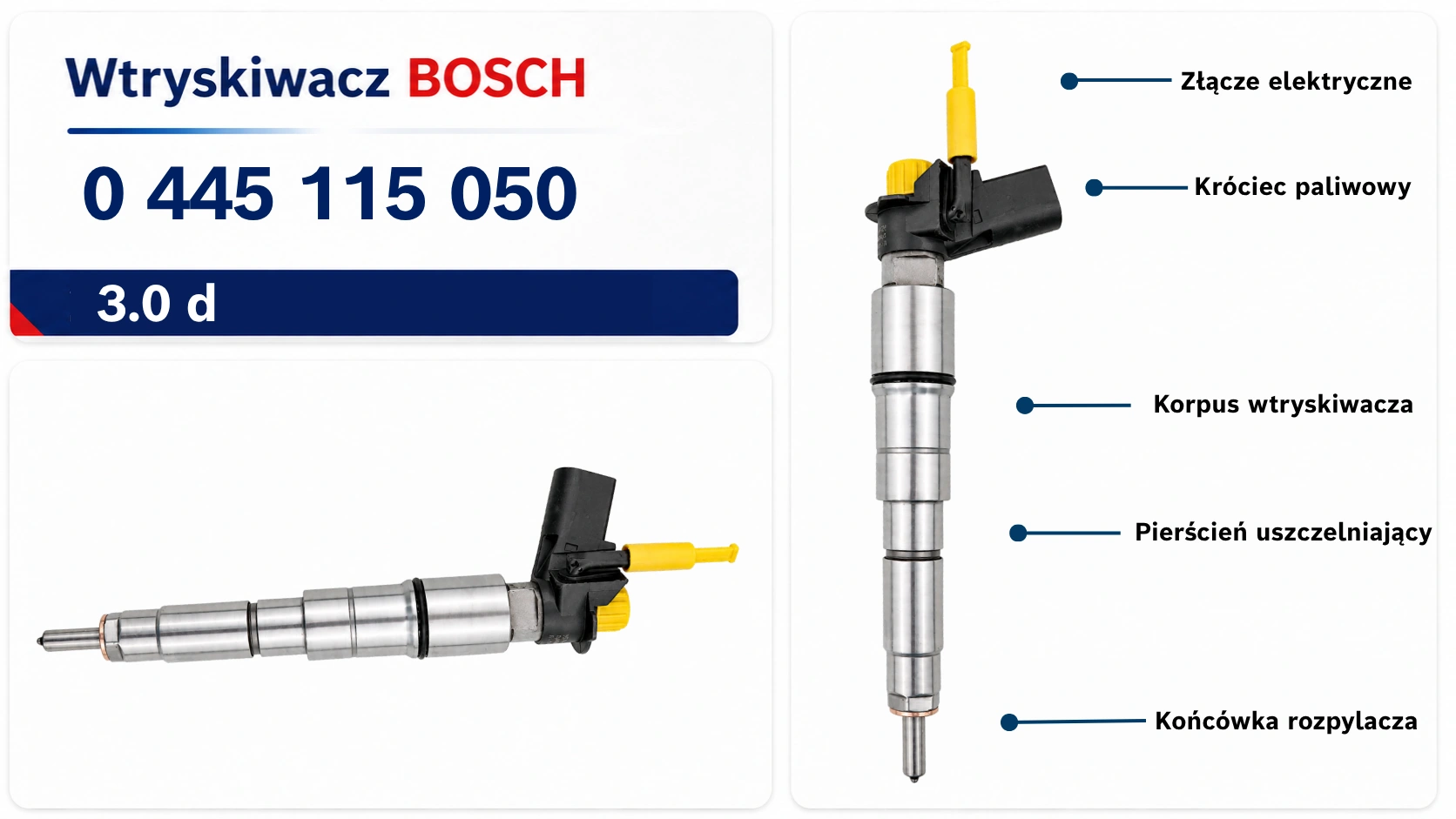Numer 0 445 115 050 na wtryskiwaczu Bosch