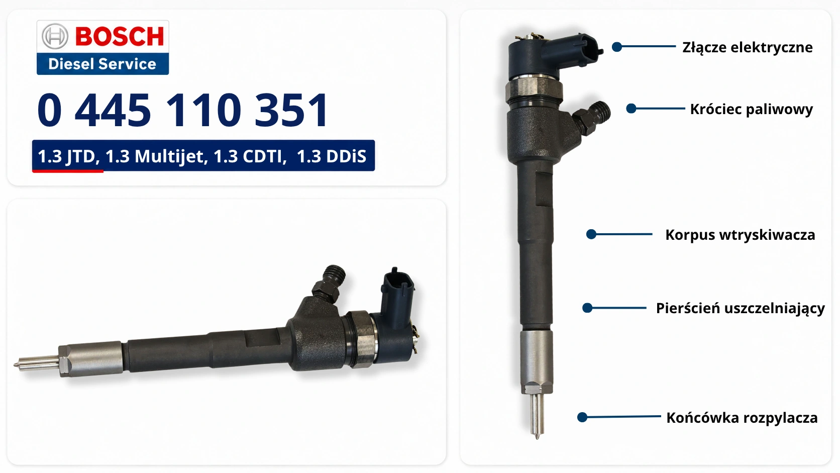 Numer Bosch 0445110351 na wtryskiwaczu