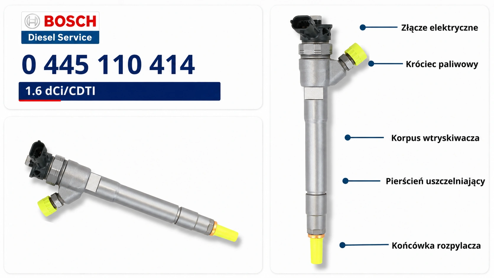 Numer 0445110414 na wtryskiwaczu Bosch Common Rail
