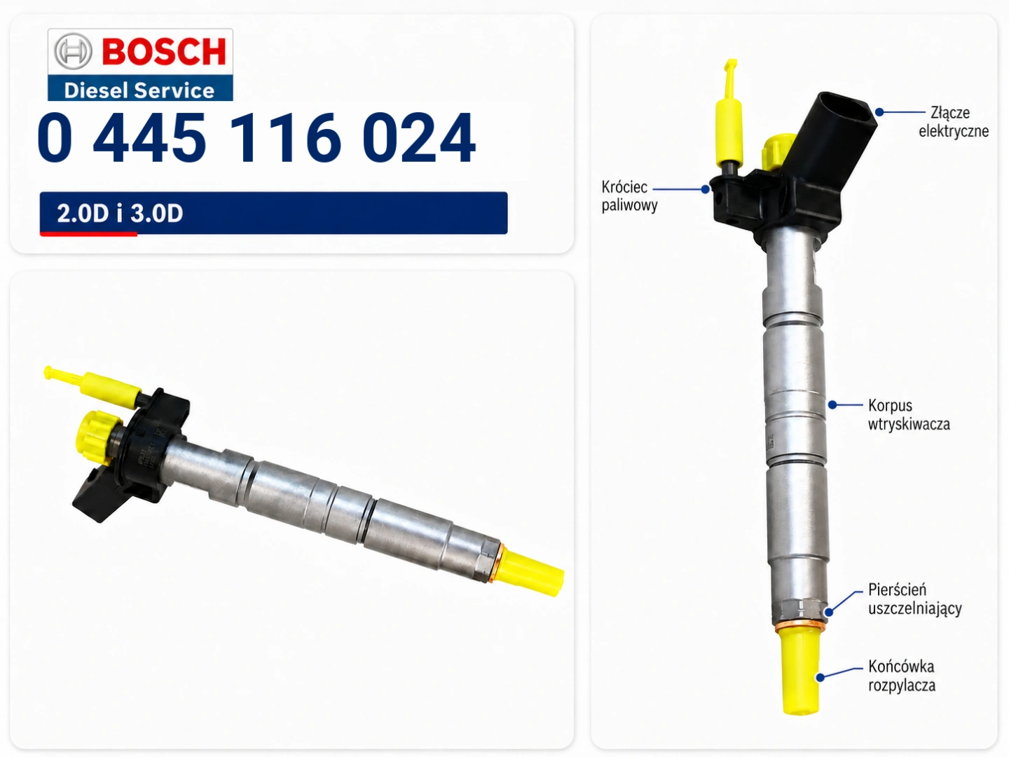 Oznaczenie Bosch 0445116024 i numery OE BMW Numer wtryskiwacza Bosch 0445116024