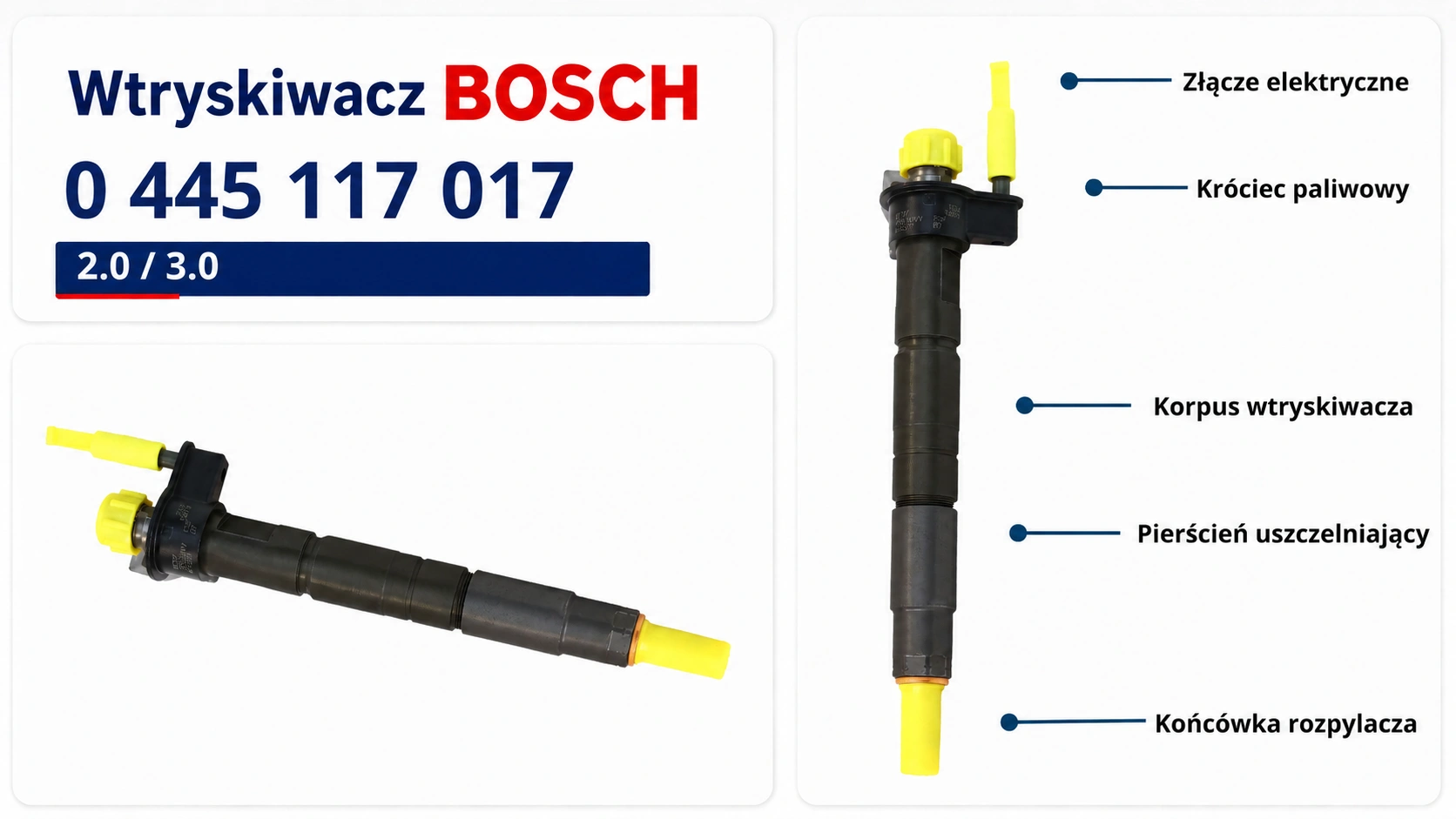 Oznaczenie Bosch 0445117017 na wtryskiwaczu BMW Numer Bosch 0445117017 na wtryskiwaczu Common Rail