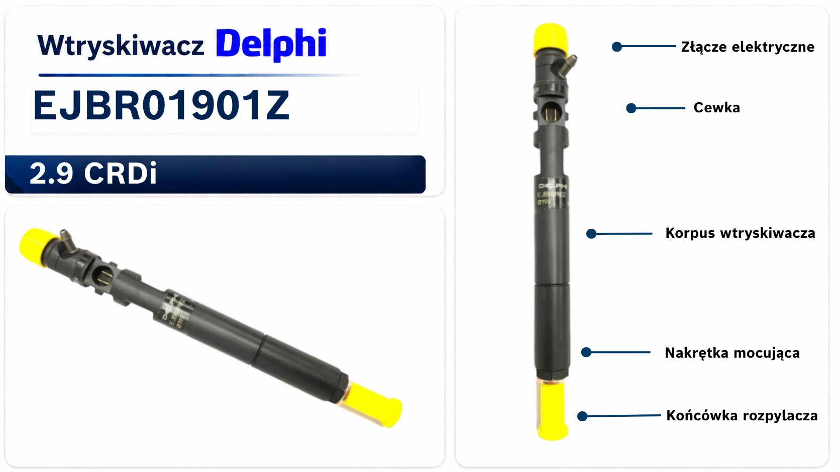 Oznaczenie Delphi EJBR01901Z Numer EJBR01901Z na wtryskiwaczu Delphi