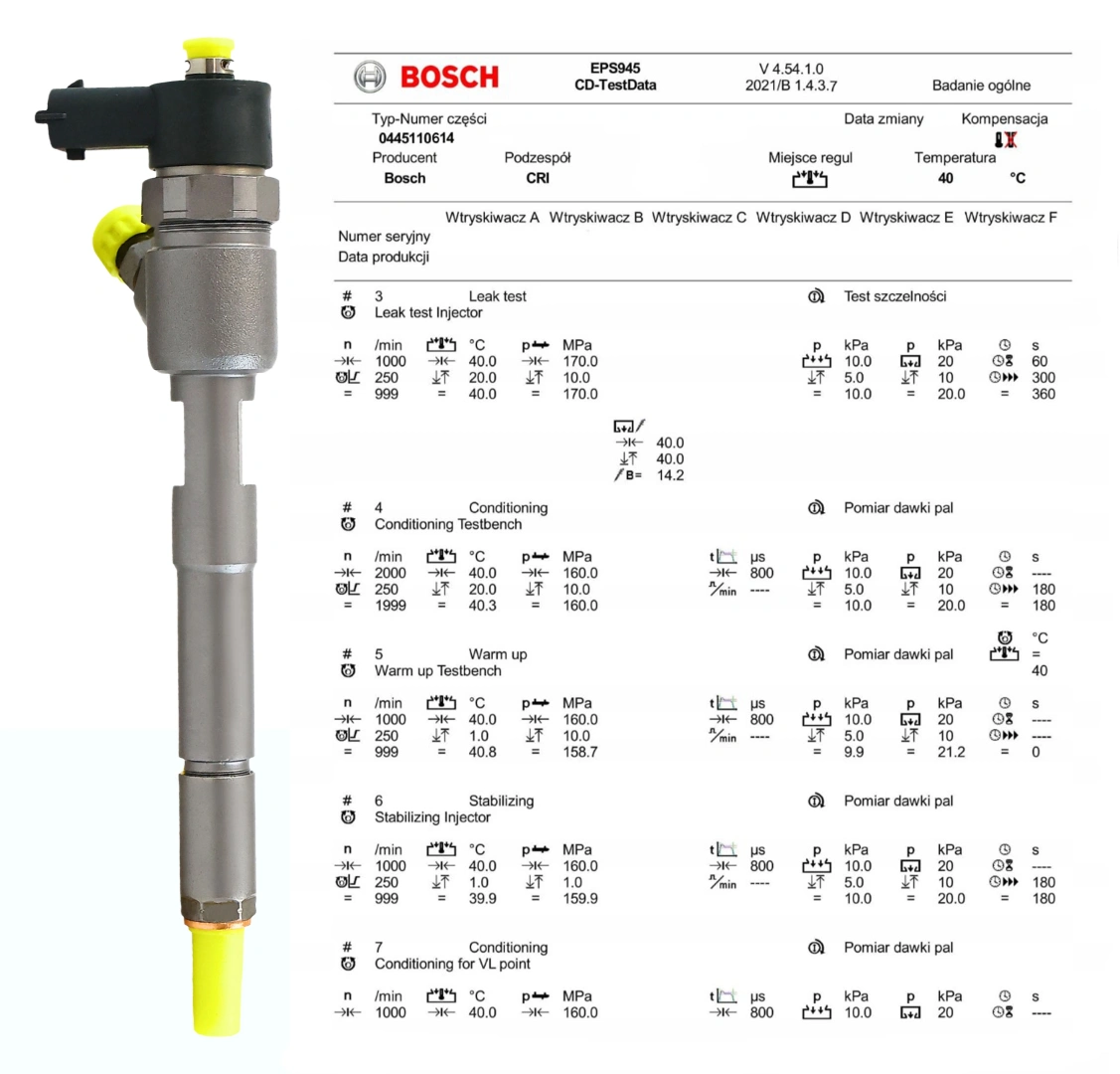 Bosch 0445110614 po kontroli parametrów