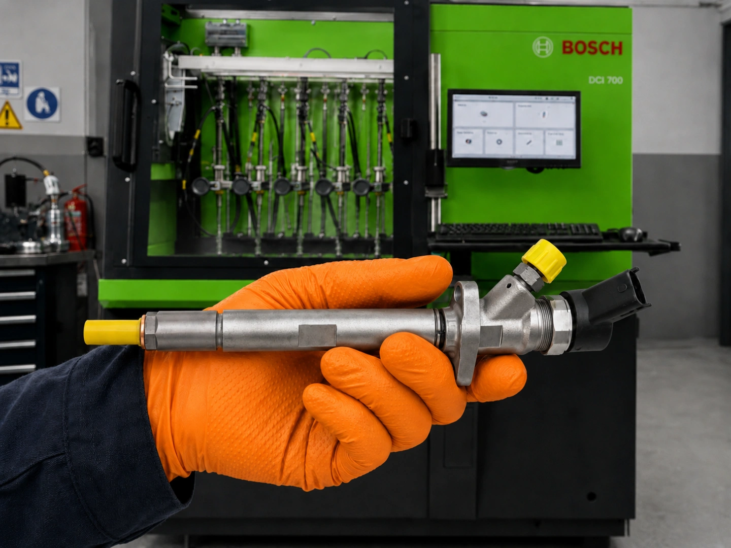 Test wtryskiwaczy Common Rail w Bosch Diesel Service Stanowisko probiercze do testowania wtryskiwaczy