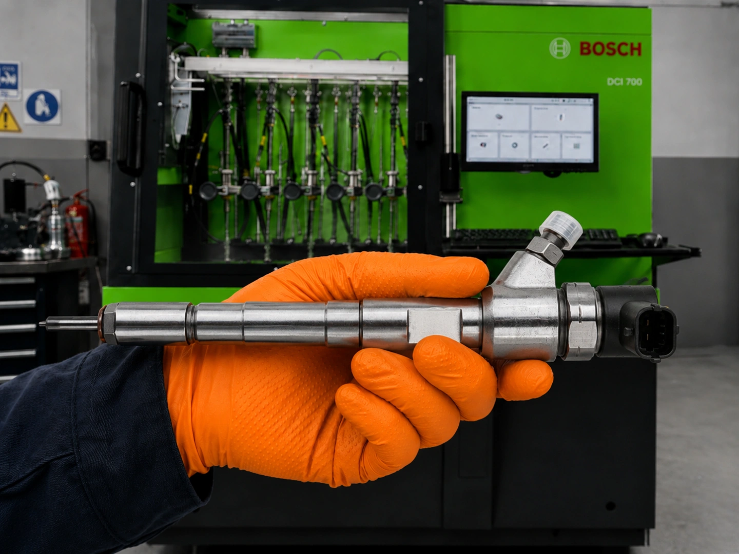 Test wtryskiwaczy Common Rail w Bosch Diesel Service Stanowisko probiercze Bosch do testowania wtryskiwaczy