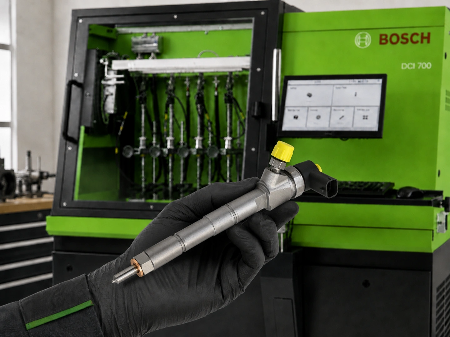 Testy wtryskiwaczy Common Rail w Bosch Diesel Service Stanowisko probiercze do testowania wtryskiwaczy