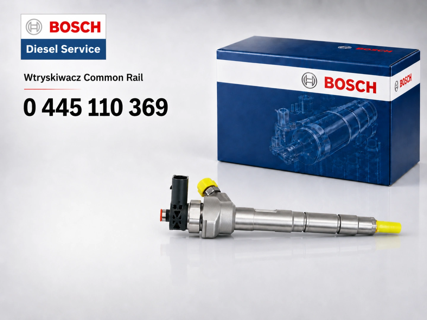 Wtryskiwacz Bosch 0 445 110 369 Common Rail z opakowaniem Bosch Diesel Service
