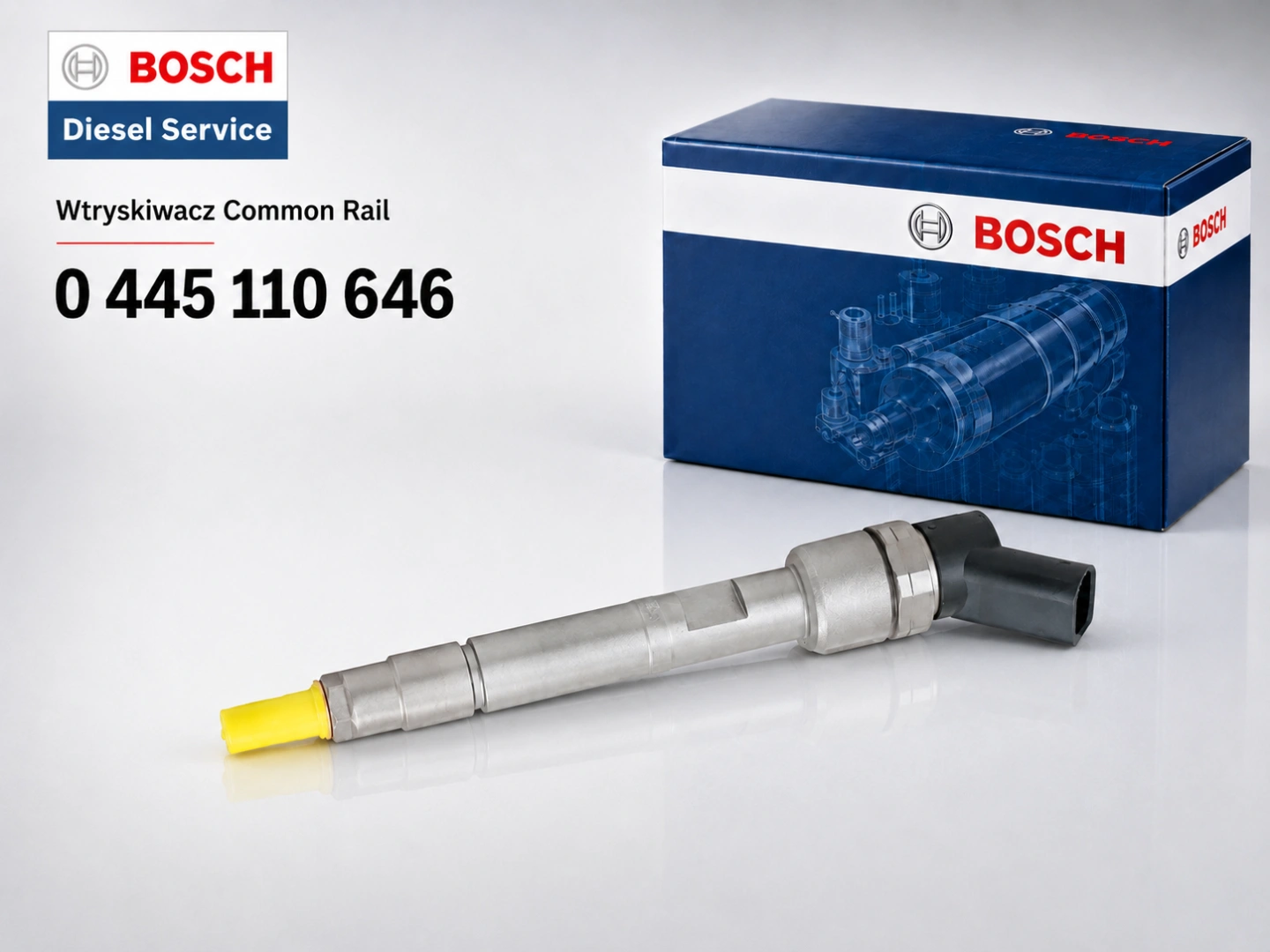 Wtryskiwacz Bosch 0445110646 do silników 2.0 TDI Wtryskiwacz Bosch 0445110646 Common Rail do 2.0 TDI