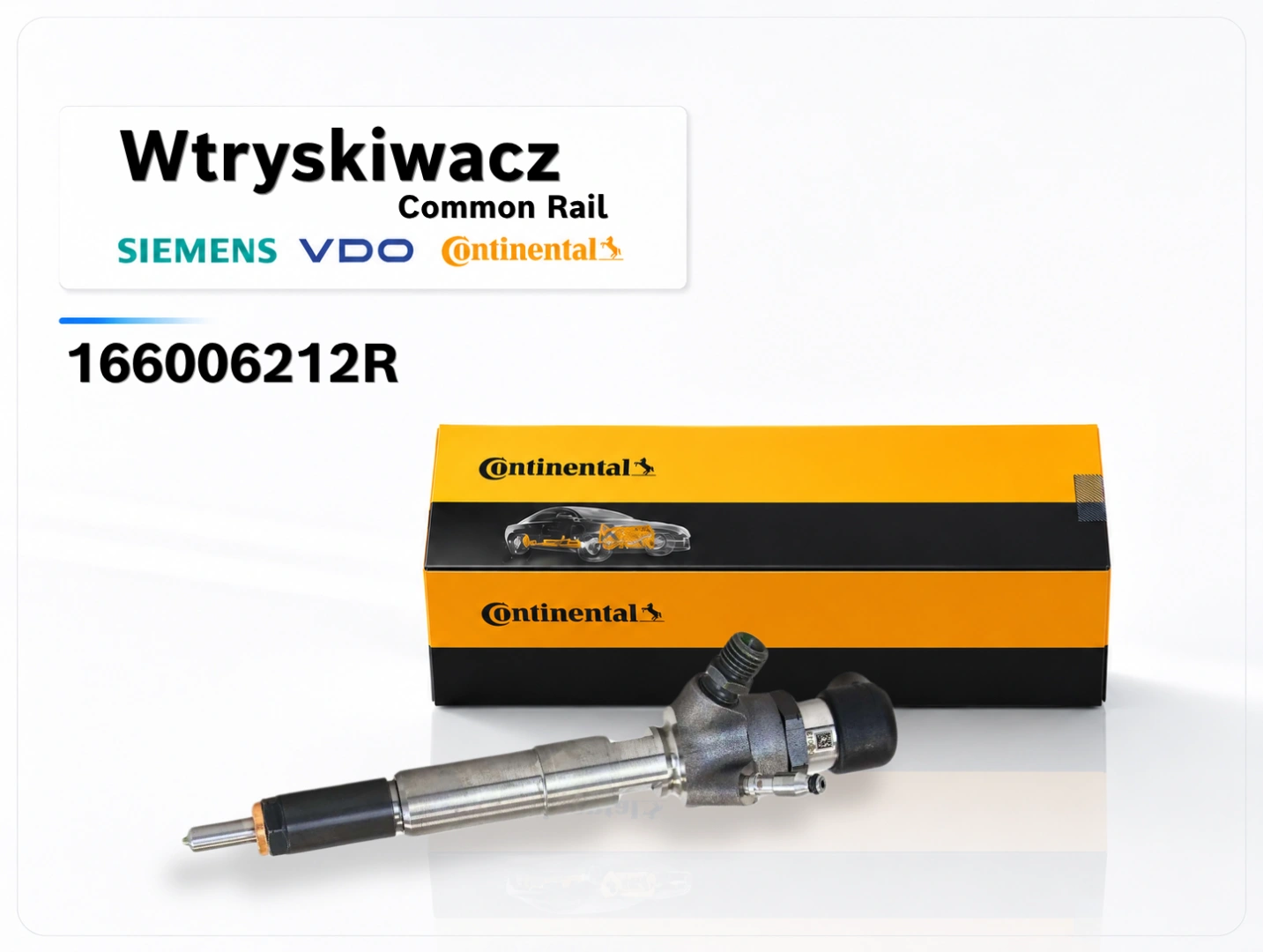 Wtryskiwacz Continental 166006212R do silnika 1.5 dCi Wtryskiwacz Siemens VDO Continental 166006212R w wariancie sprzedażowym