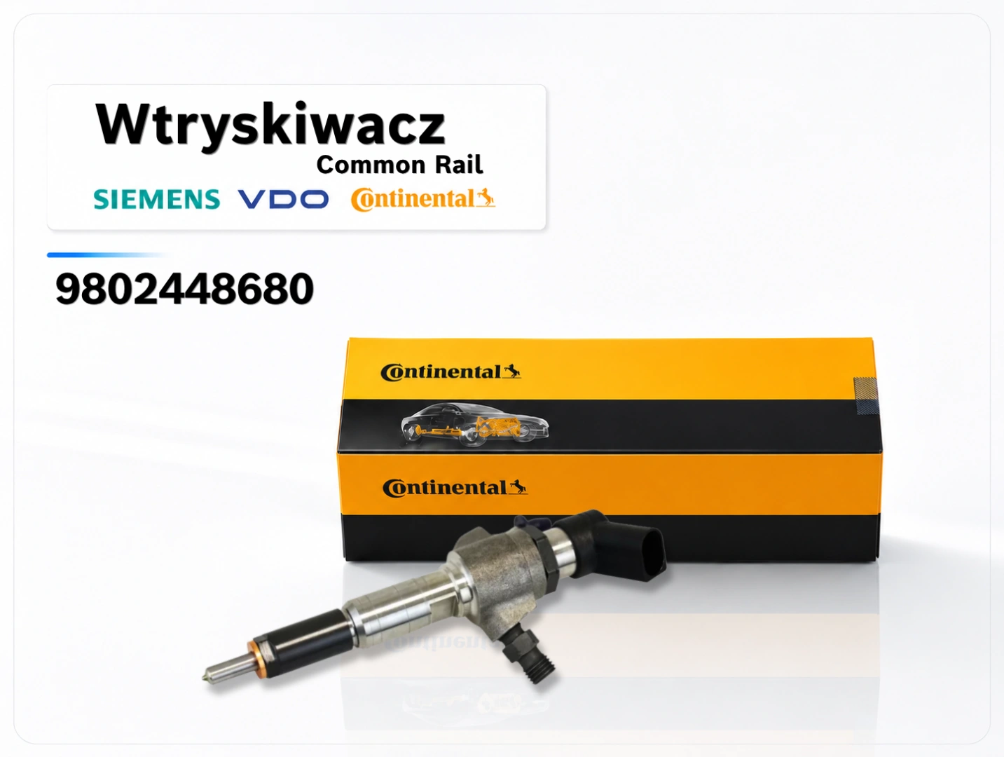 Wtryskiwacz Continental 9802448680 do silników 1.6 diesel Wtryskiwacz Continental 9802448680 w wariancie sprzedażowym