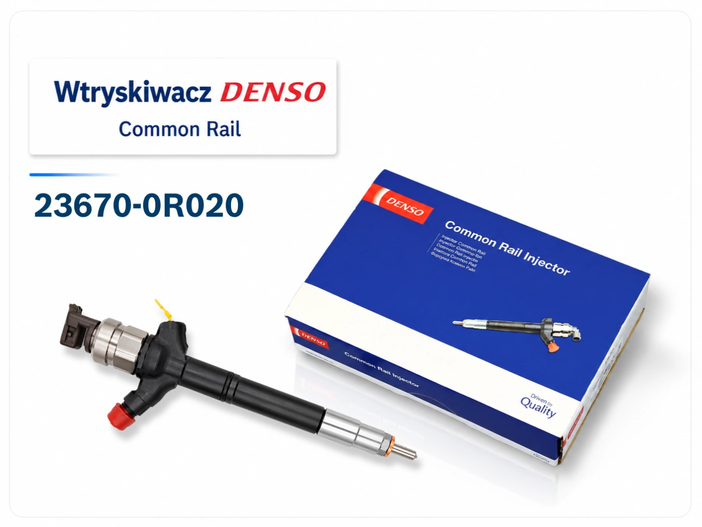 Wtryskiwacz Denso 23670-0R020 do Toyoty 2.2 D-4D Wtryskiwacz Denso 23670-0R020 z opakowaniem do wybranych silników 2AD-FTV