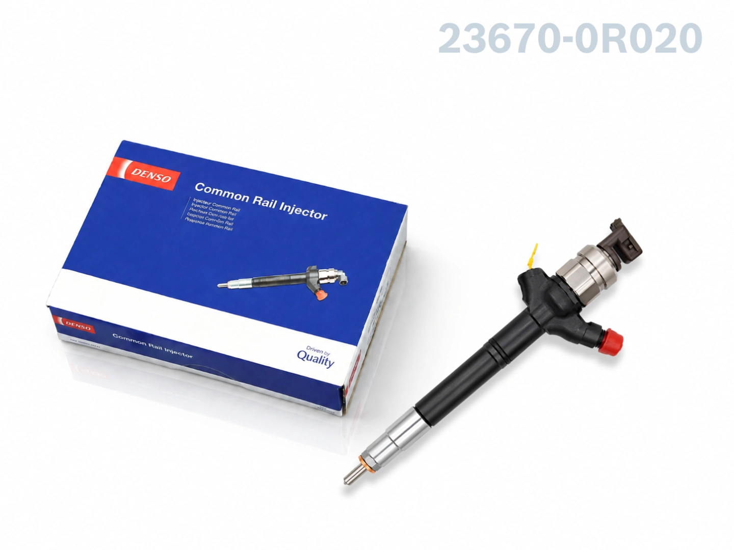 Wtryskiwacz Denso 23670-0R020 po kontroli parametrów Nowy lub zregenerowany wtryskiwacz Denso 23670-0R020 przygotowany do zamówienia