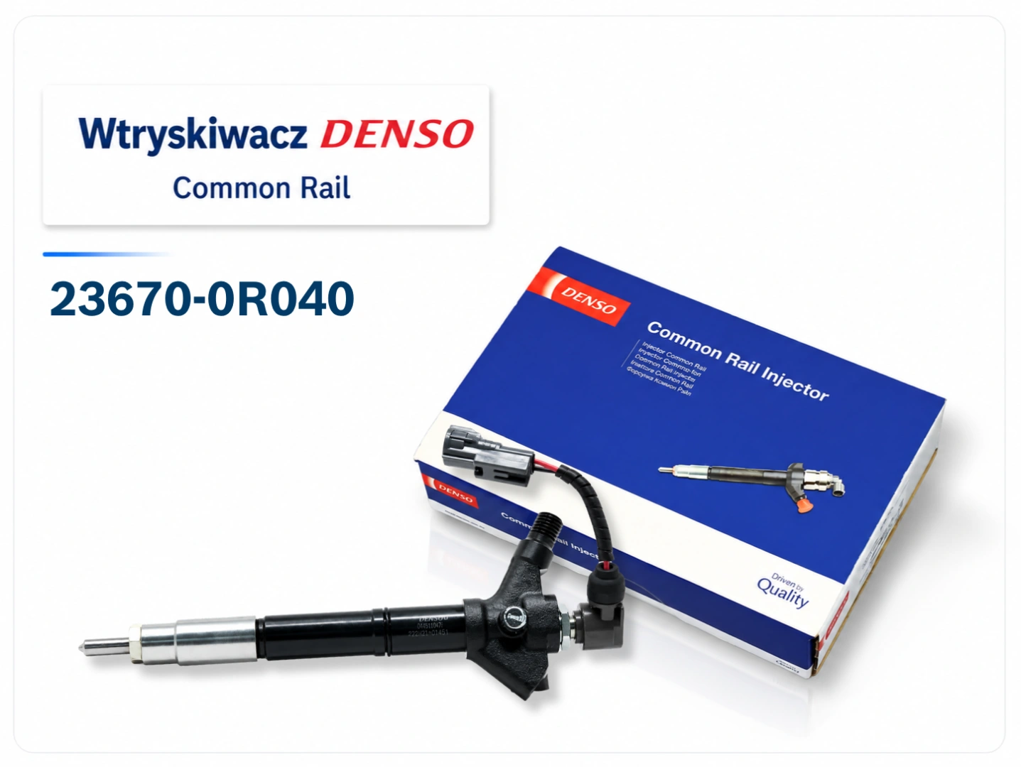 Wtryskiwacz Denso 23670-0R040 oferowany do wybranych silników Toyota i Lexus 2.2 diesel