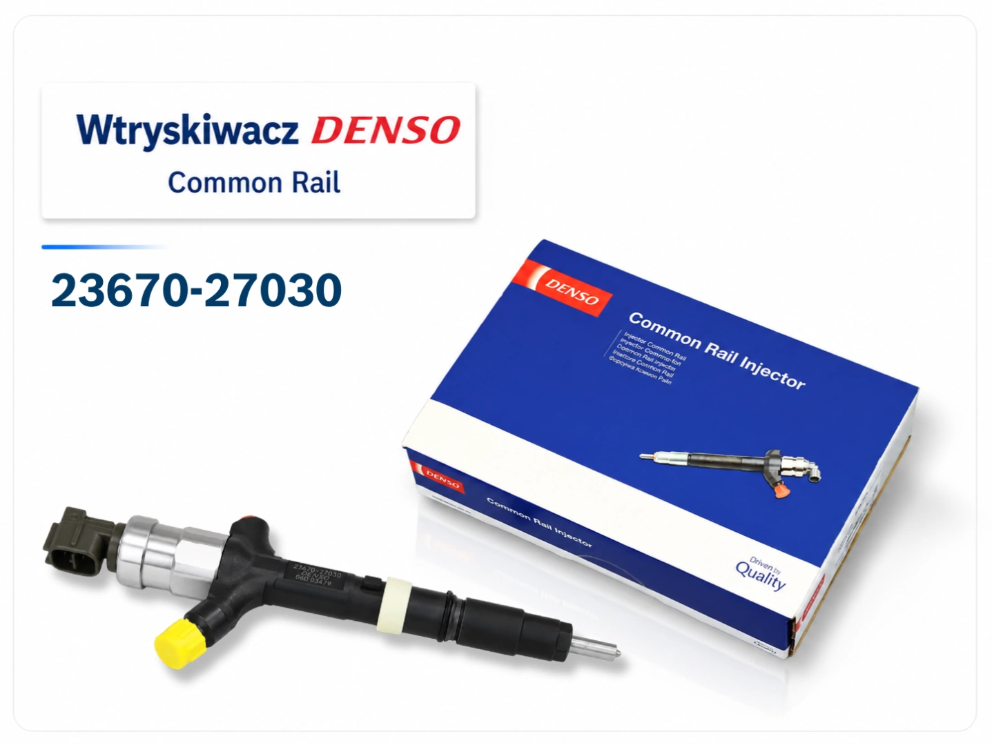 Wtryskiwacz Denso 23670-27030 do Toyoty 2.0 D-4D Wtryskiwacz Denso 23670-27030 przygotowany jako wariant sprzedażowy do silnika 1CD-FTV