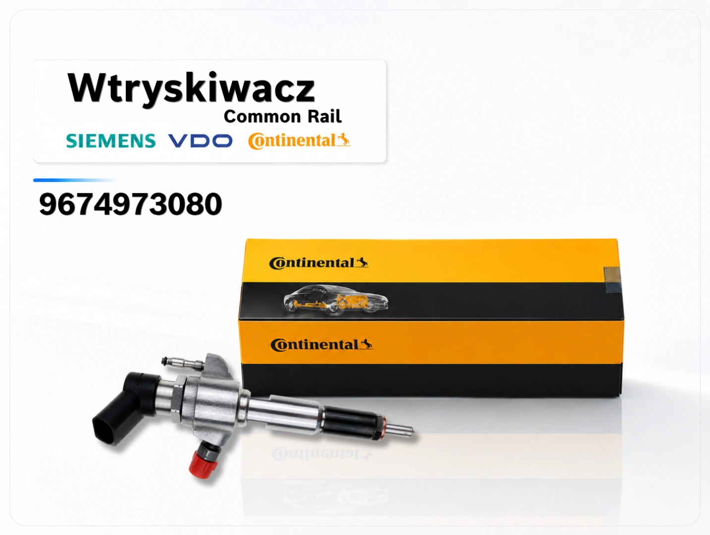 Wtryskiwacz Siemens VDO / Continental 9674973080 Wtryskiwacz Siemens VDO 9674973080 z opakowaniem