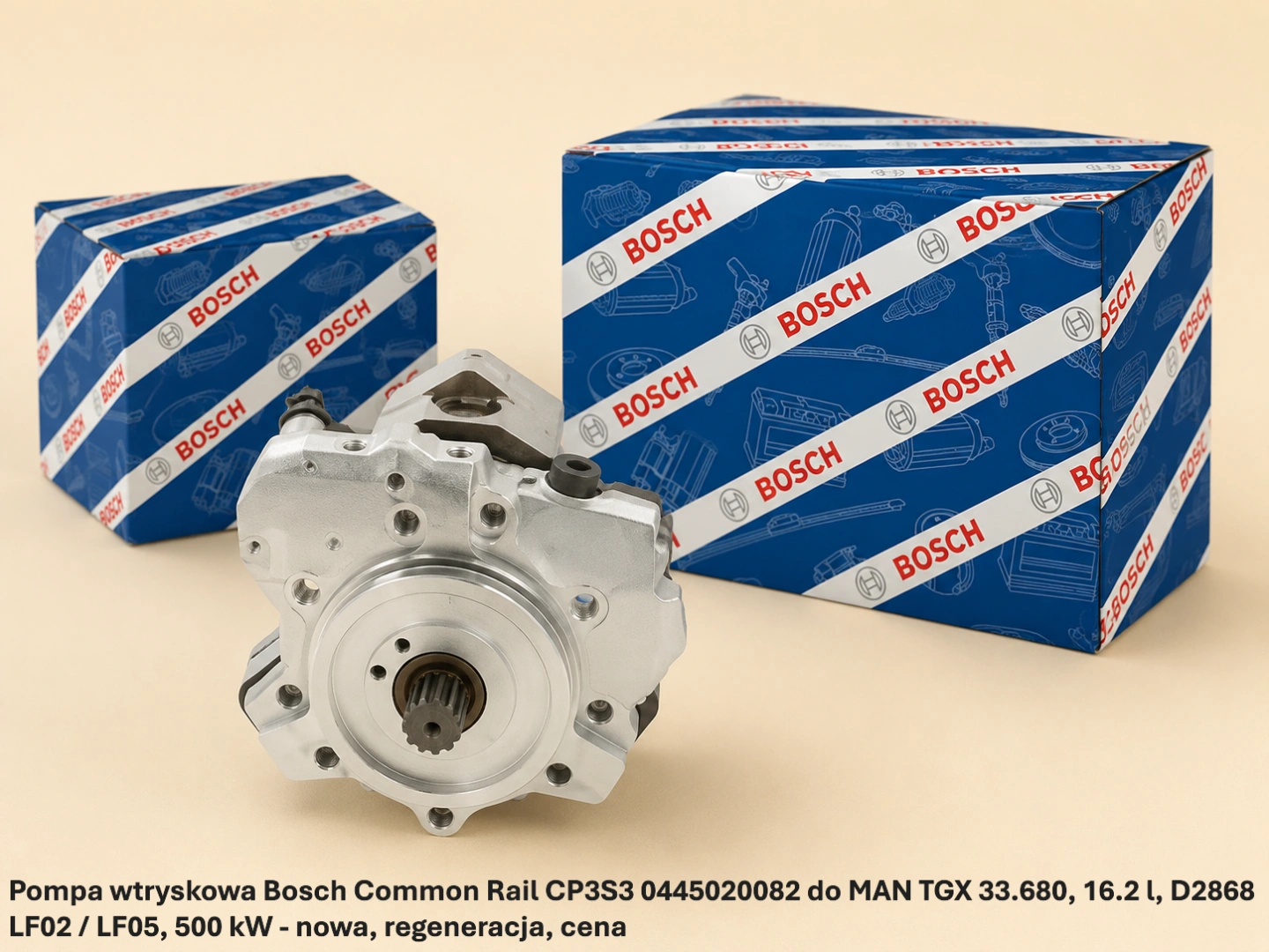 Pompa wtryskowa Bosch Common Rail CP3S3 0445020082 do MAN TGX 33.680, 16.2 l, D2868 LF02 / LF05, 500 kW - nowa, regeneracja, cena