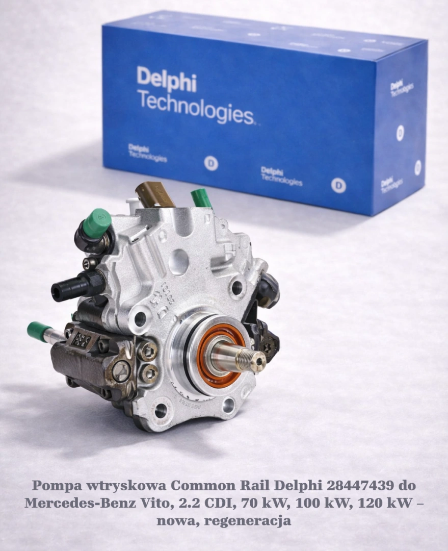 Pompa wtryskowa Common Rail Delphi 28447439 do Mercedes-Benz Vito, 2.2 CDI, 70 kW, 100 kW, 120 kW – nowa, regeneracja