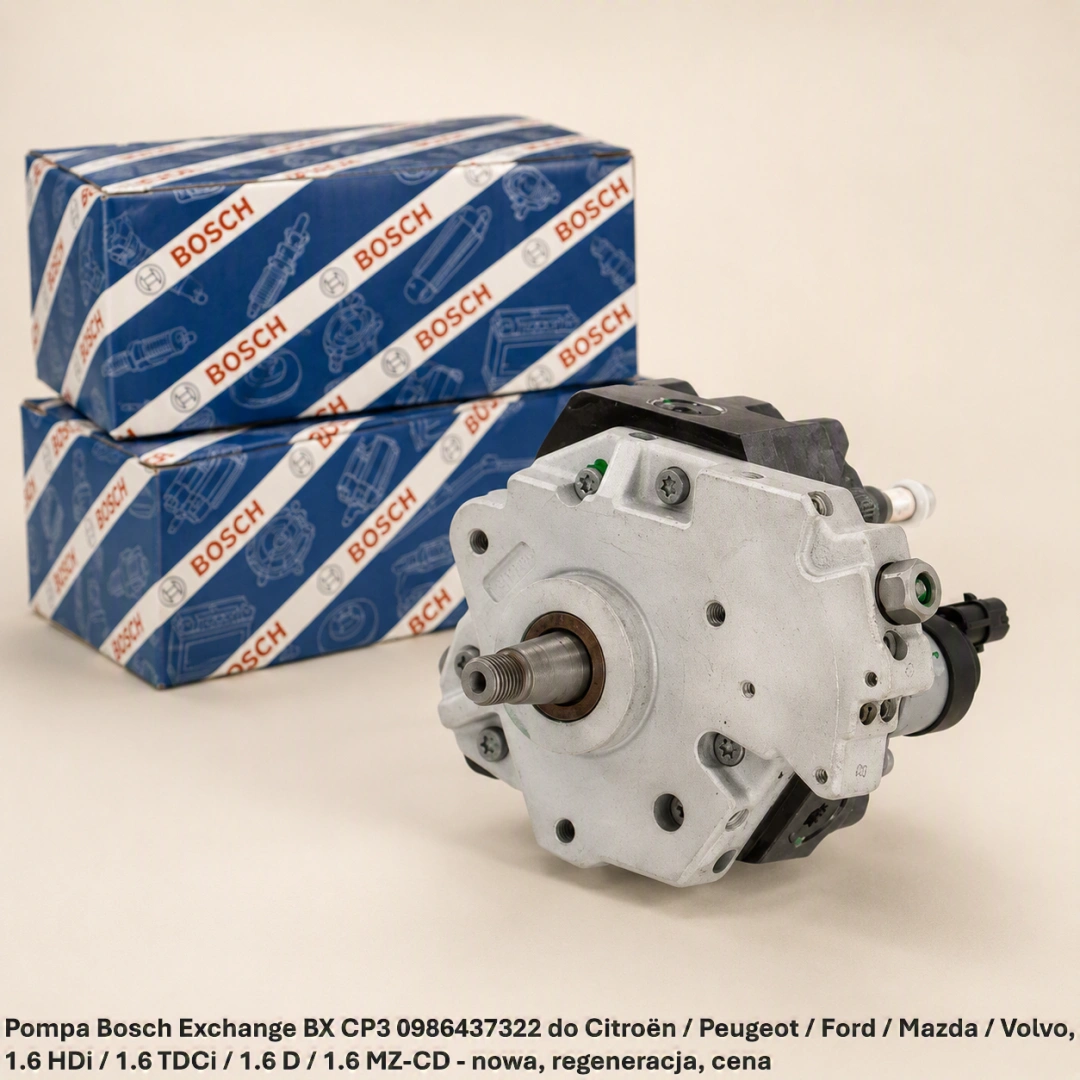Pompa Bosch Exchange BX CP3 0986437322 do Citroën / Peugeot / Ford / Mazda / Volvo, 1.6 HDi / 1.6 TDCi / 1.6 D / 1.6 MZ-CD 